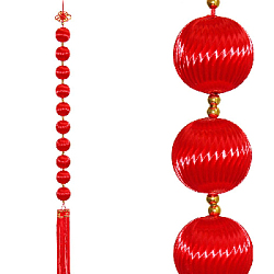 Китайская подвеска шары красные 6х140см