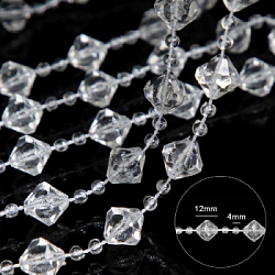 Прозрачные бусины 1кг х 34м №15, граненые "Ромб+Шар"